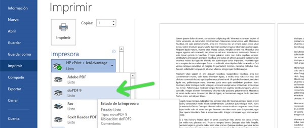 Convierte tu archivo Word a PDF para impresión exportar tu archivo de Word a PDF