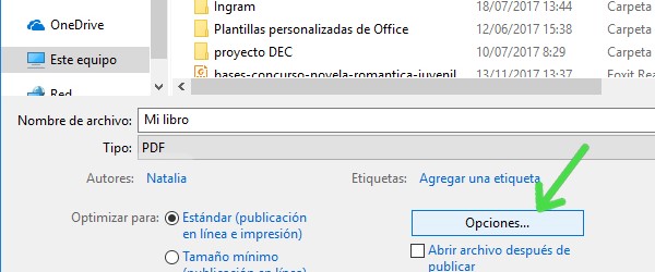 exportar tu archivo de Word a PDF