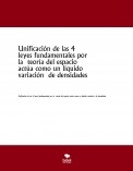 Unificación de las 4 leyes fundamentales por la  teoría del espacio actúa como un líquido variación  de densidades